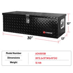 30 Inch Truck Bed Tool Box, Aluminum Heavy Duty Trailer Tool Box for Pickup Truck Bed RV, Toolbox StoraBox with Handle and Lock - Black