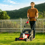 POWERWORKS 40V 17'' Cordless Lawn Mower 6 Cutting Height w/ 4Ah Battery &Charger