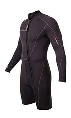 Henderson Mens Thermoprene Long Sleeve Front Zipper 3mm Shorty, Black, Large