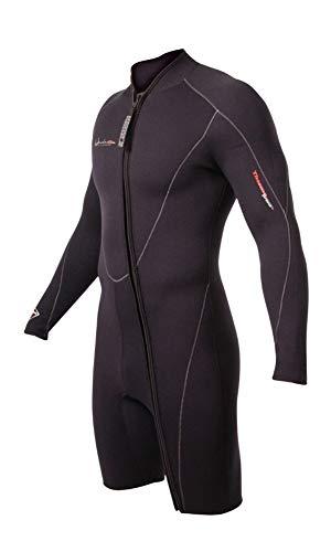 Henderson Mens Thermoprene Long Sleeve Front Zipper 3mm Shorty, Black, Large