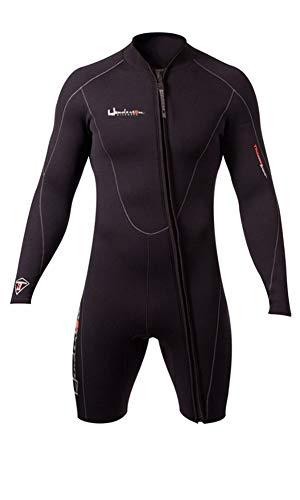 Henderson Mens Thermoprene Long Sleeve Front Zipper 3mm Shorty, Black, Large