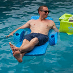 TRC Recreation Folding Baja Floating Swimming Pool Portable Water Lounger Comfortable Recliner Chair with 2 Armrest Cup Holders,