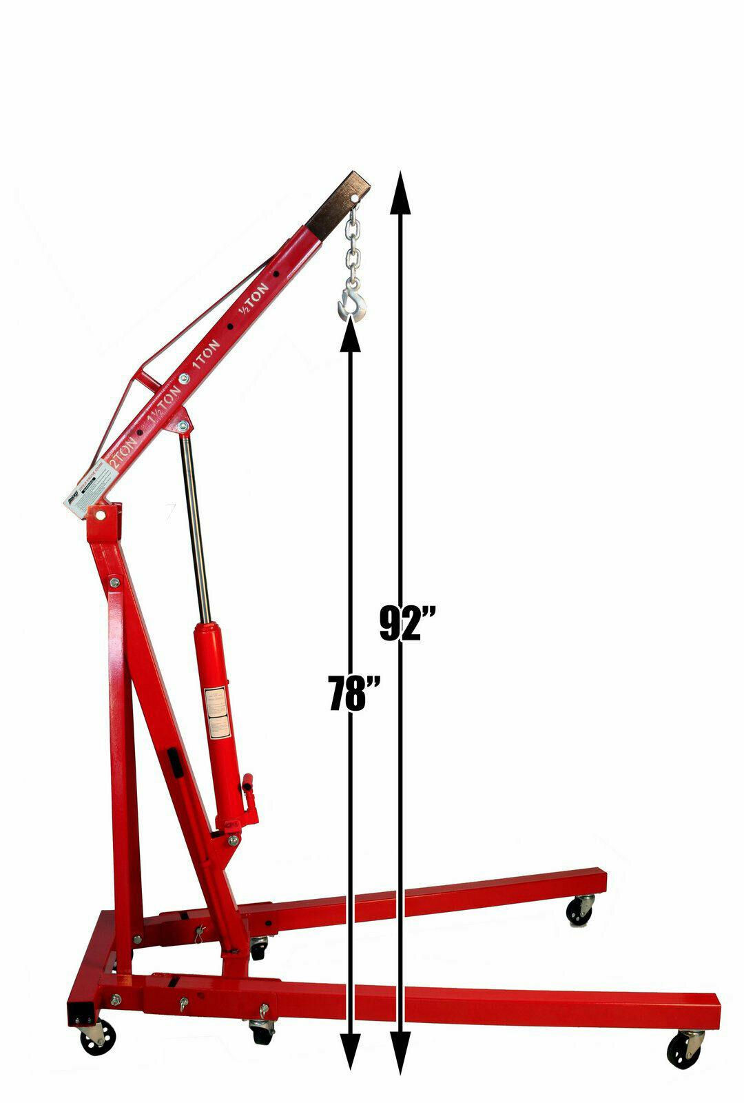 Dragway Tools 2 Ton Folding Hydraulic Engine Hoist Cherry Picker Shop Crane