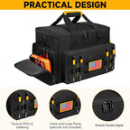 Tool Bag 15 Inch,Heavy Duty Tool Organizer,Tactical RanTool Tote,30 Pockets & Anti-Friction Bottom,Water-Resistant,Tool Box for Him Dad Men,Electrician,Carpenter,Repairman,Ideal Gift for Father