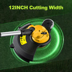 20V Electric Weed Wacker Edger Lawn Tool, Battery Powered Weed Eater 12" Cordless String Trimmer, Trimmer Lawn Lightweight Yard Tool for Garden Grass Lawn Mower Cutter with 2 2.0Ah Battery and Charger