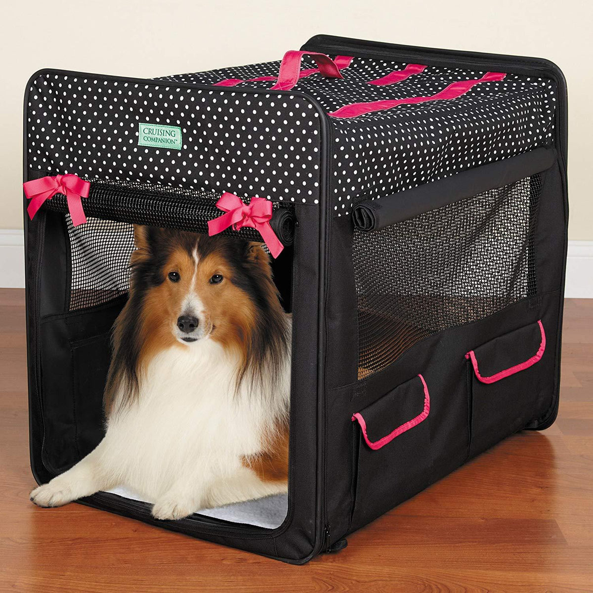 Cruising Companion Polka Dot Collapsible Dog Crate