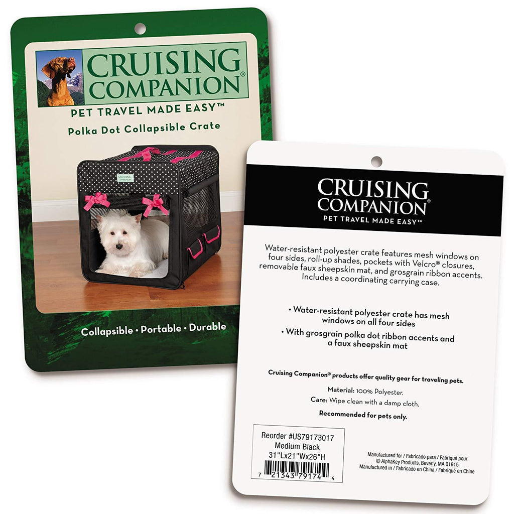 Cruising Companion Polka Dot Collapsible Dog Crate