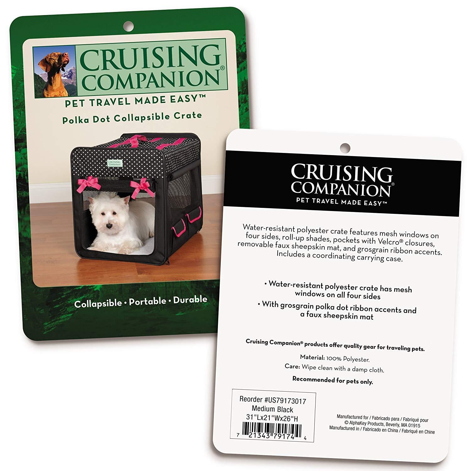 Cruising Companion Polka Dot Collapsible Dog Crate