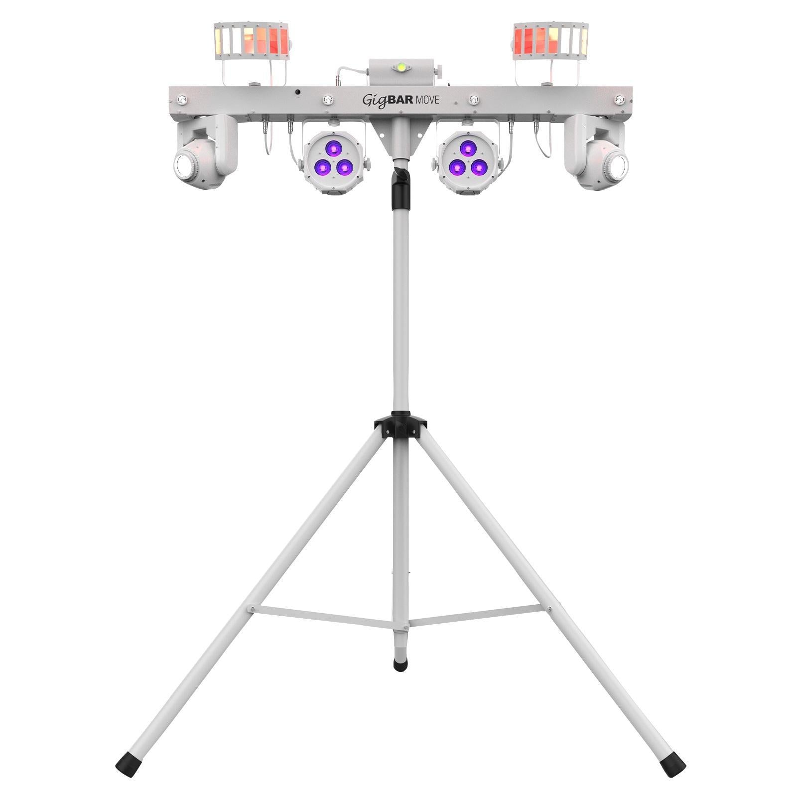 Chauvet DJ GigBar Move White 5-in-1 Ultimate Effect Light System with Hurricane 700 Fog Machine Package