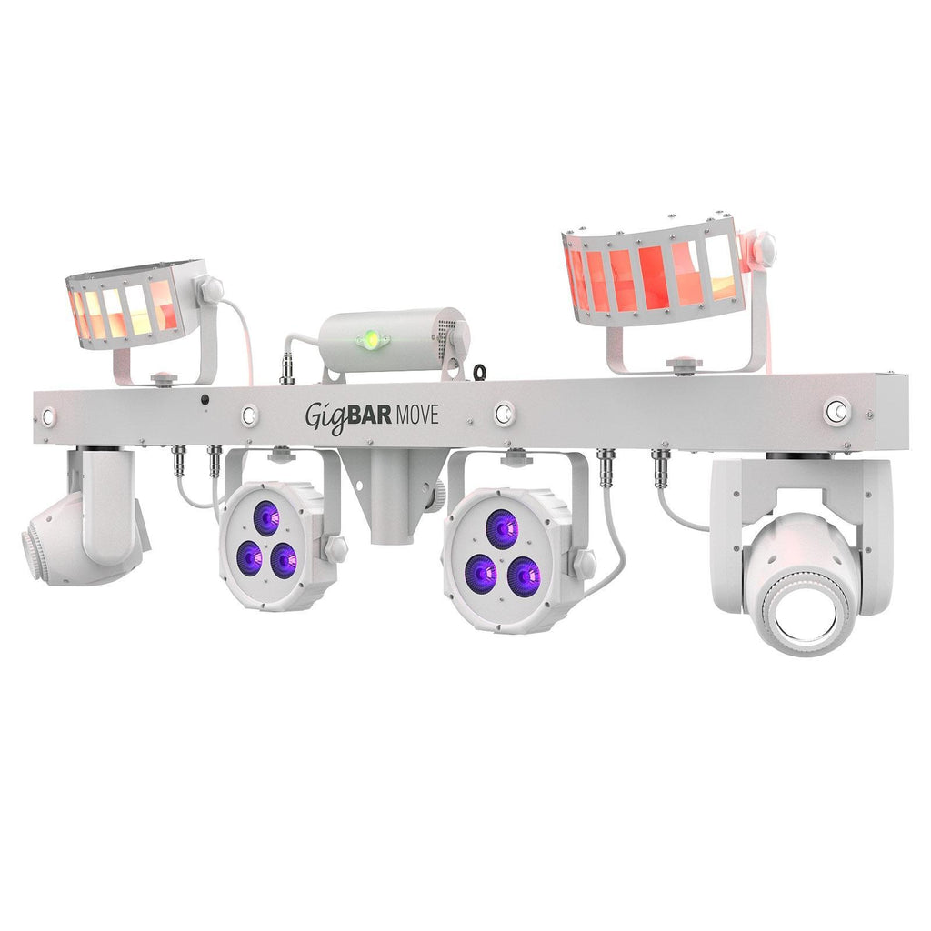 Chauvet DJ GigBar Move White 5-in-1 Ultimate Effect Light System with Hurricane 700 Fog Machine Package