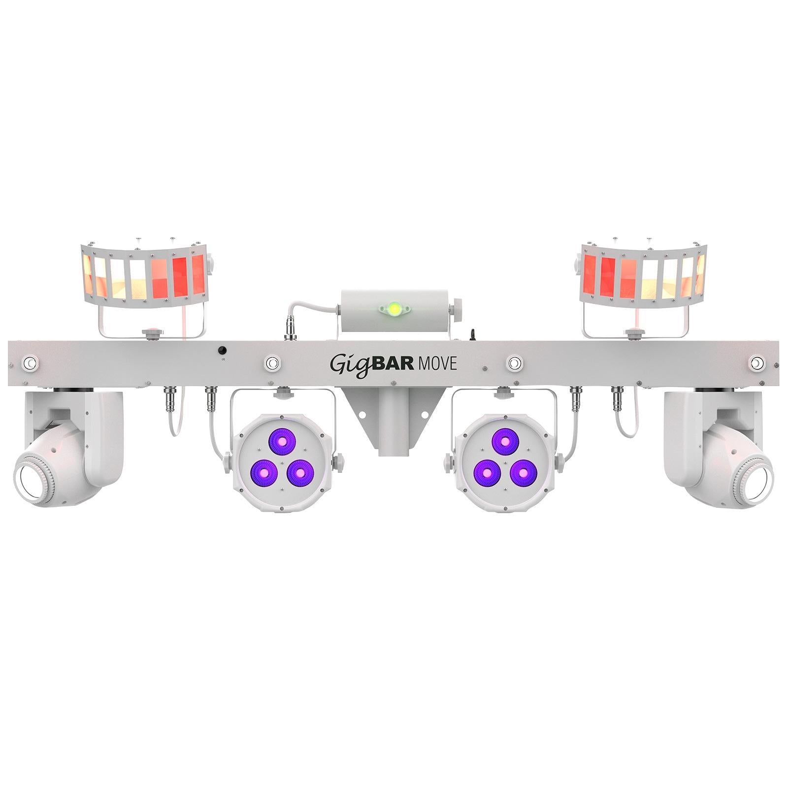 (2) Chauvet DJ GigBar Move White Effect Light Systems with Fog Machine &amp; Programmable DMX Controller Package