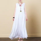 babakud embroidery casual summer sleeveless dress