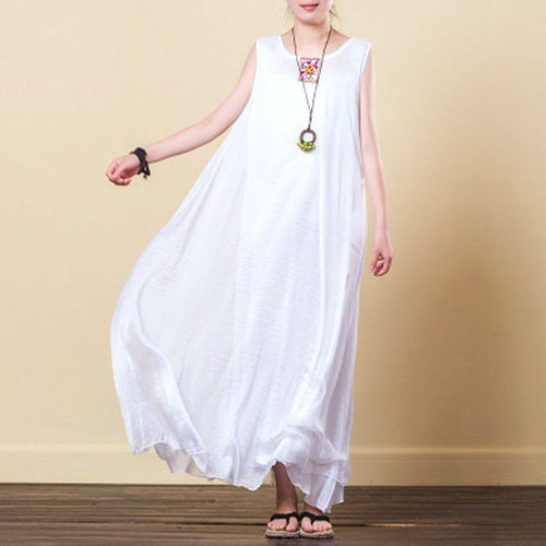babakud embroidery casual summer sleeveless dress