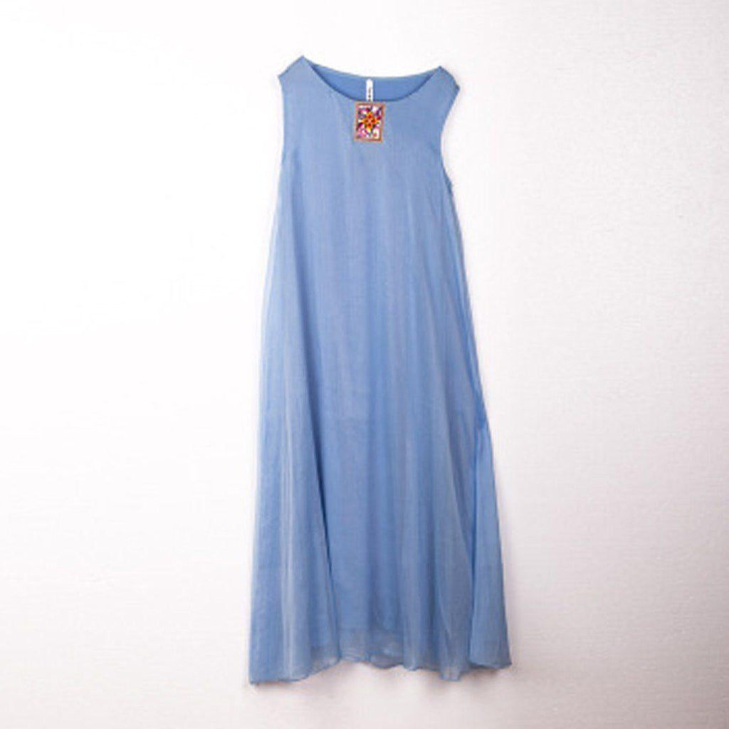 babakud embroidery casual summer sleeveless dress