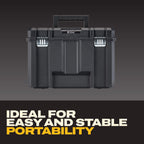 TSTAK Tool Box, Extra Lar, Removable Tray for Easy Access to Tools, Water and Debris Resistant (DWST17806)