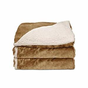 Sunbeam Heated Throw Blanket | Reversible Sherpa/Royal Mink, 3 Heat Settings,...