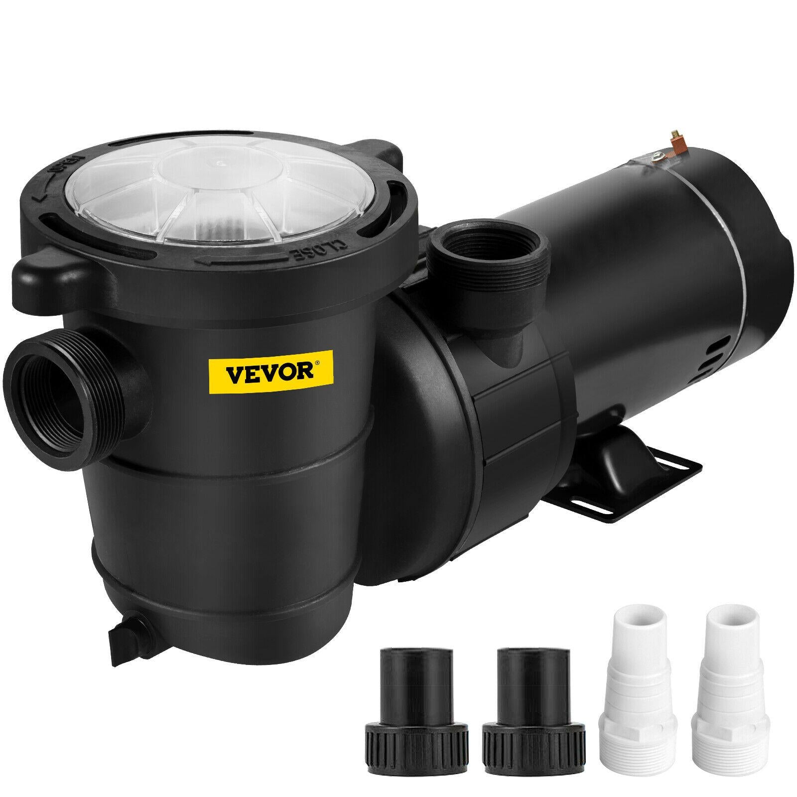 vevor swimming pool pump 1.5 hp 88 gph above ground pool pump w/ strainer