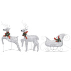 Andoer Reindeer &amp; Sleigh Christmas Decoration 60 LEDs Outdoor Silver