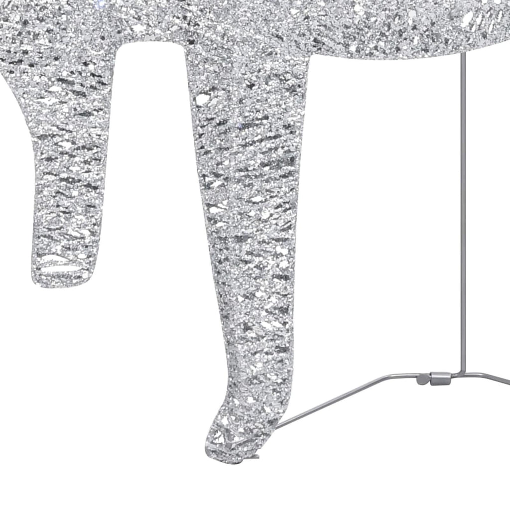 Andoer Reindeer &amp; Sleigh Christmas Decoration 60 LEDs Outdoor Silver