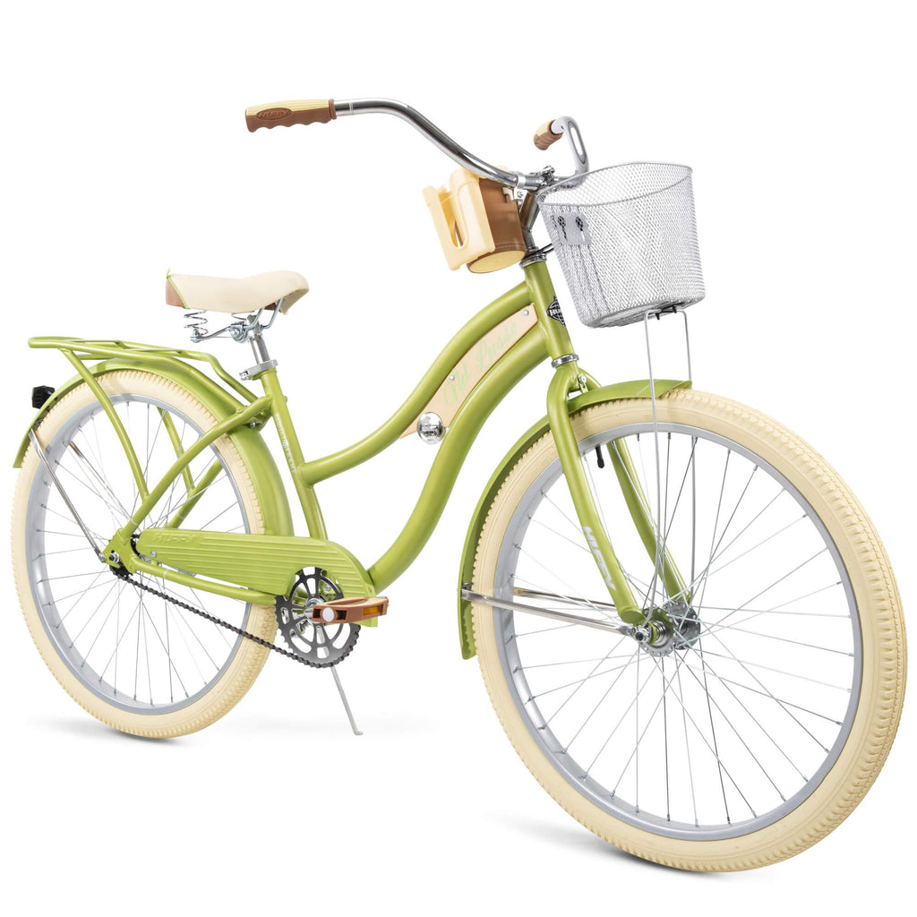 Huffy, Nel Lusso Classic Cruiser Bike with Perfect Fit Frame, Women's, Green, 26"