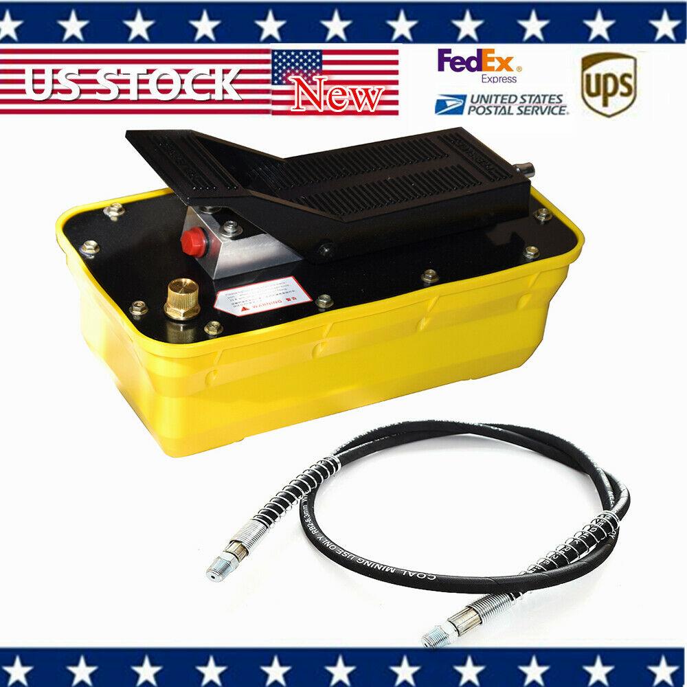 2.3L Air Hydraulic Foot Pump 10,000PSI Release Hold Pressure Auto Repair 1/4NPT