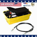 2.3L Air Hydraulic Foot Pump 10,000PSI Release Hold Pressure Auto Repair 1/4NPT