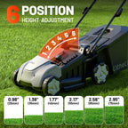Electric Lawn Mower Cordless,Grass Cutter Machine for 3200 Sq. Ft, Lawnmower with Brushless Motor, 16.5 in Cutting Width, Cutting Height 1-2.5 in, 2 x 5.0 Ah Batteries &amp; Charger