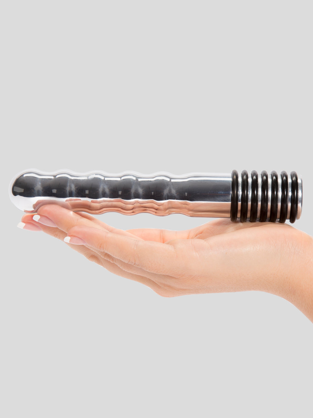 ElectraStim Bi-Polar Electrosex Wave Metal Dildo 7 Inch , Silver