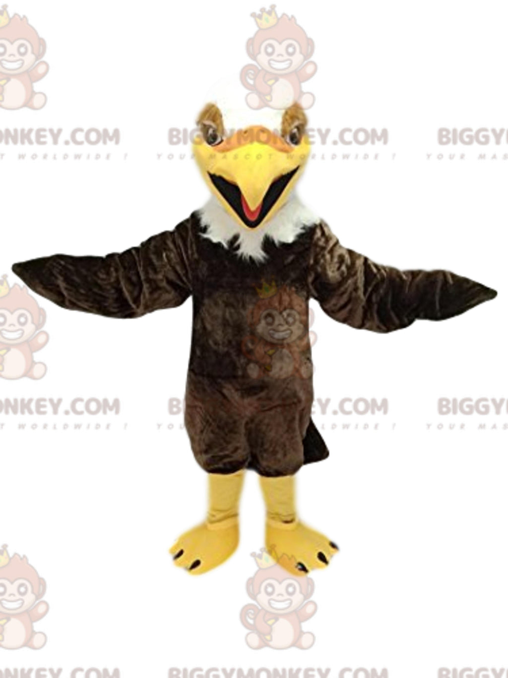 Brown and White Golden Eagle BIGGYMONKEYMascot Costume. eagle costume