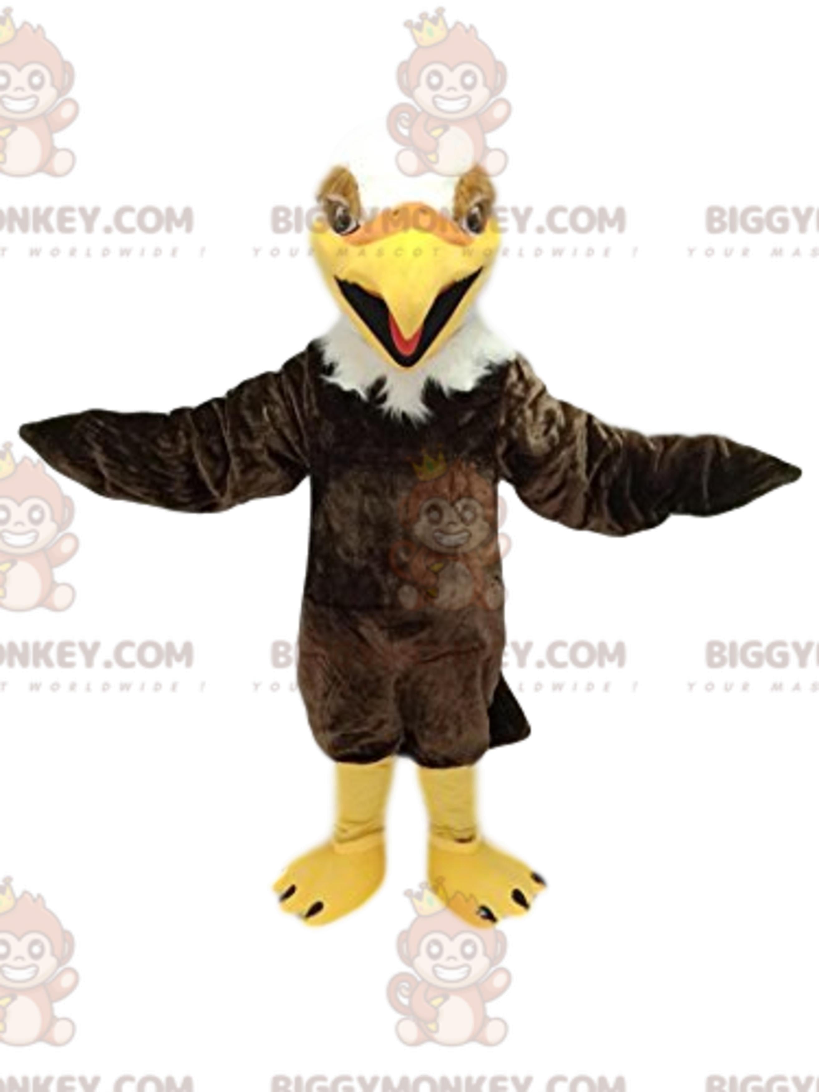 Brown and White Golden Eagle BIGGYMONKEYMascot Costume. eagle costume