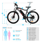 APETHS 26 In. Electric Mountain Bike for Adults, 350W Electric Commuting Bicycle with Removable 36V 10.4Ah Battery City E-Bike 25-80 Mile Ran21-Speed Gears Cruiser Bicycle