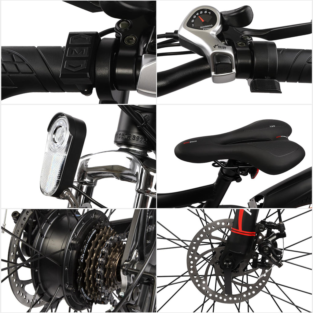 APETHS 26 In. Electric Mountain Bike for Adults, 350W Electric Commuting Bicycle with Removable 36V 10.4Ah Battery City E-Bike 25-80 Mile Ran21-Speed Gears Cruiser Bicycle