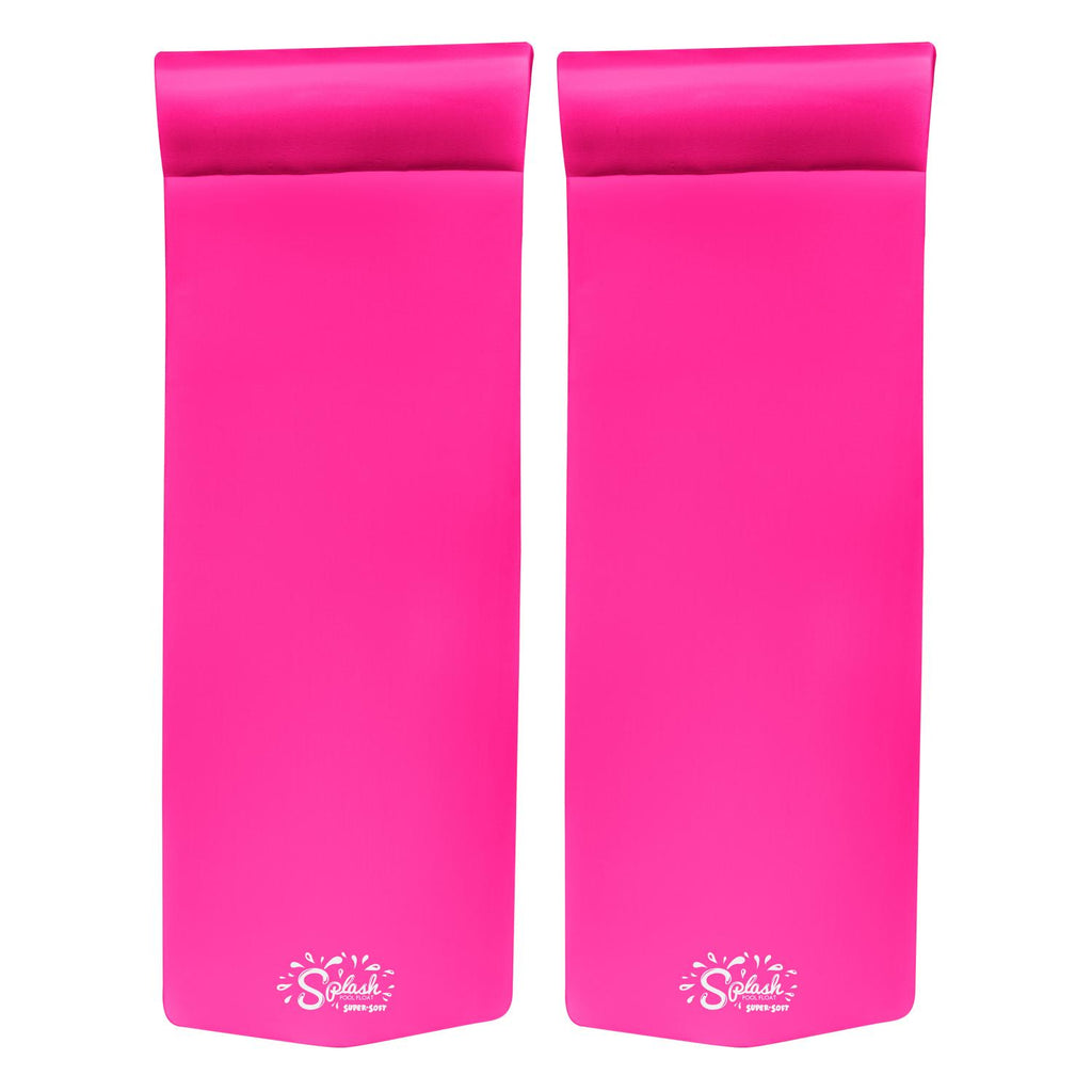 TRC Recreation Splash 70" Foam Raft Lounger Pool Float, Flamingo Pink (2 Pack)