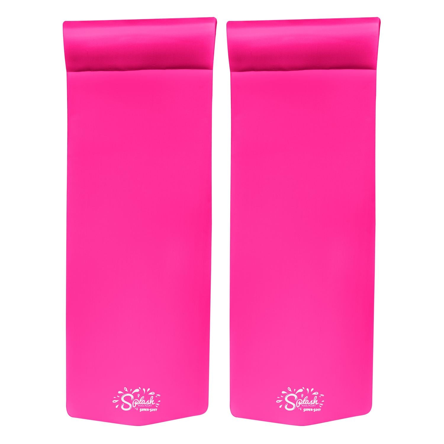 TRC Recreation Splash 70" Foam Raft Lounger Pool Float, Flamingo Pink (2 Pack)