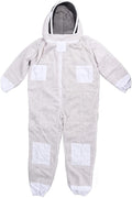 luroze professional beekeeping suit, breathable polyester portable beekeeper suit with removable hooded veil ventilated bee suit beekeeping supplies with 4 pockets for beekeeper(xl)