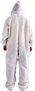 luroze professional beekeeping suit, breathable polyester portable beekeeper suit with removable hooded veil ventilated bee suit beekeeping supplies with 4 pockets for beekeeper(xl)