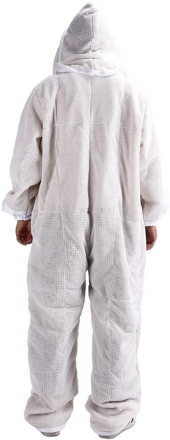 luroze professional beekeeping suit, breathable polyester portable beekeeper suit with removable hooded veil ventilated bee suit beekeeping supplies with 4 pockets for beekeeper(xl)