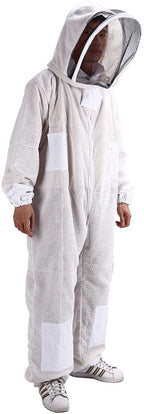 luroze professional beekeeping suit, breathable polyester portable beekeeper suit with removable hooded veil ventilated bee suit beekeeping supplies with 4 pockets for beekeeper(xl)