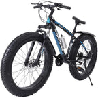Mens Fat Tire Mountain Bike, 17-Inch/Medium High-Tensile Aluminum Frame, 21-Speed, 26-inch Wheels, Stable Disc Brake, Multi-Colors