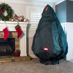 Decorated Upright Tree Storage Bag w/ Rolling Tree Stand
