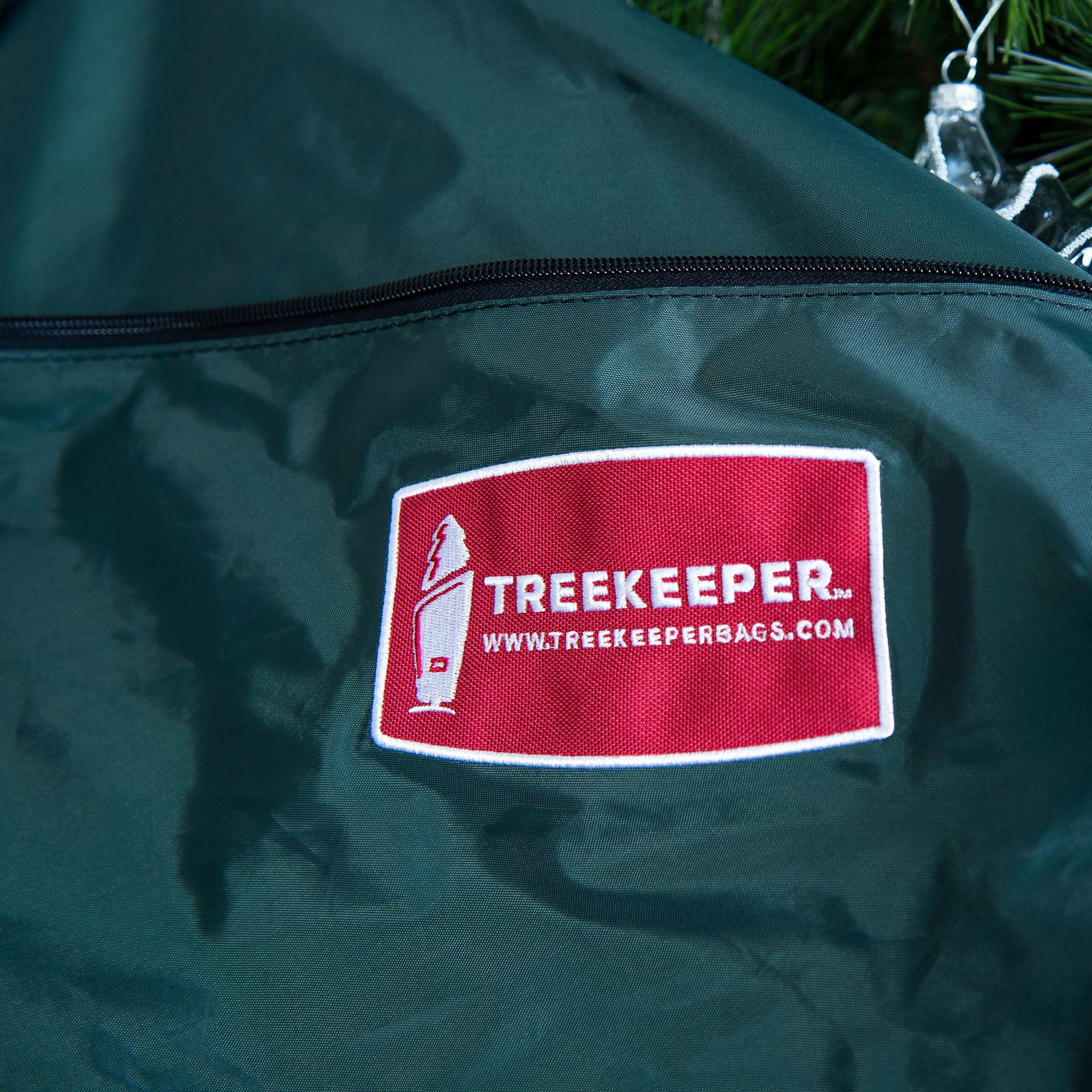 Decorated Upright Tree Storage Bag w/ Rolling Tree Stand