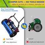 16-Inch Reel Lawn Mower with Grass Catcher and Tool-Blade Adjustment, 5-Blade Manual Push Lawn Mower, 5-Position Height Adjustable