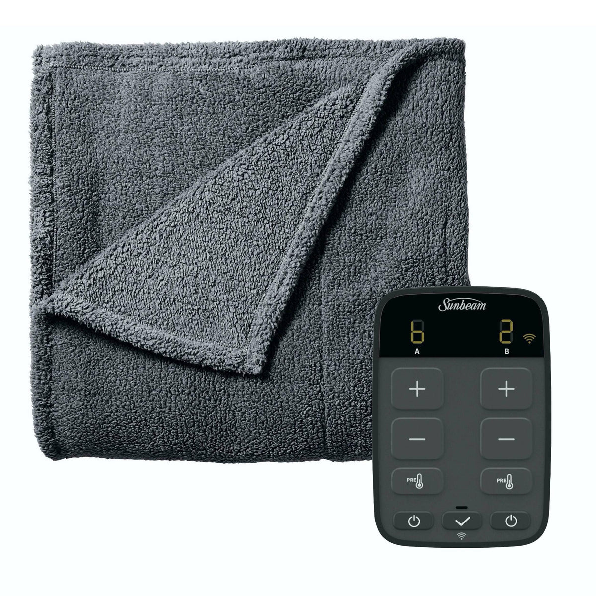Sunbeam Queen Size Electric LoftHeated Blanket in Slate with Wi-Fi Connection