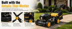 132CC Gas Lawn Mower 16-Inch with 45L Grass Bag and Height Adjustment | 4-stroke engine, 16-inch cutting width, 45L grass bag, 8-position height adjustment for small to medium yards
