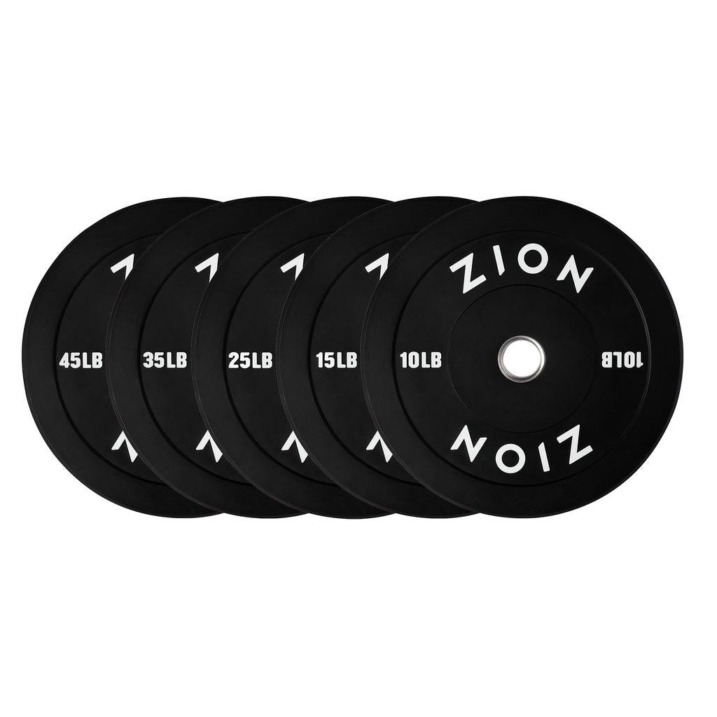 Zion Fitness Onyx 2 Inch 260 Lb Bumper Plates Set Olympic Weight Plates Rubber Bumper Weight Plate Pair,  Steel Inserts Strength Training Plates Weight Lifting Plates