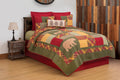 C&amp;F Home Buckley LodCabin Pieced Bear Deer Reversible Machine Washable 3 Piece Quilt Set Cotton Lightweight Bedspread Coverlet