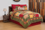 C&amp;F Home Buckley LodCabin Pieced Bear Deer Reversible Machine Washable 3 Piece Quilt Set Cotton Lightweight Bedspread Coverlet