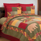 C&amp;F Home Buckley LodCabin Pieced Bear Deer Reversible Machine Washable 3 Piece Quilt Set Cotton Lightweight Bedspread Coverlet