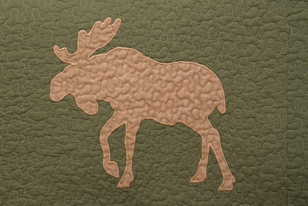 C&amp;F Home Buckley LodCabin Pieced Bear Deer Reversible Machine Washable 3 Piece Quilt Set Cotton Lightweight Bedspread Coverlet