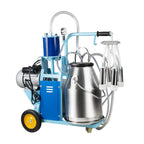 electric milking machine 1440rmp pulsation vacuum pump milker for livestock farm automatic cow goat milking suction machine with 25l/6.6gallon stainless steel bucket 110v